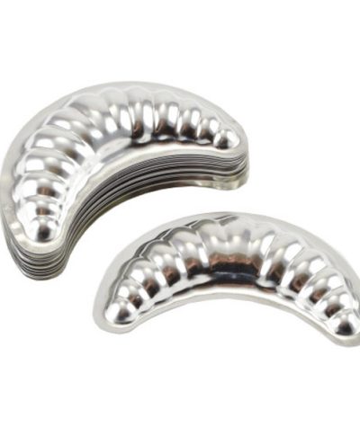 Fém kifli sütőforma 50 db-os 1 cm x 6cm x 9 cm