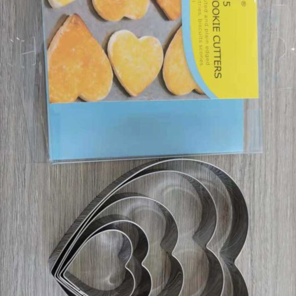VZ Szív kiszúró fémszett 5 db-os (T05147)